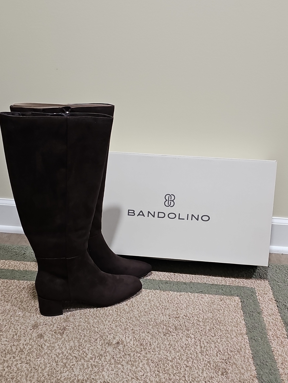 Bandolino Tall Brown Suede Over-the-Knee Block Heel Boots